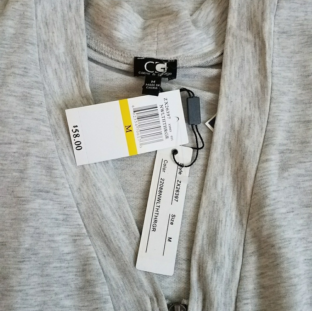 CG Grey Zip Vest Size Medium NWT - Picture 3 of 5